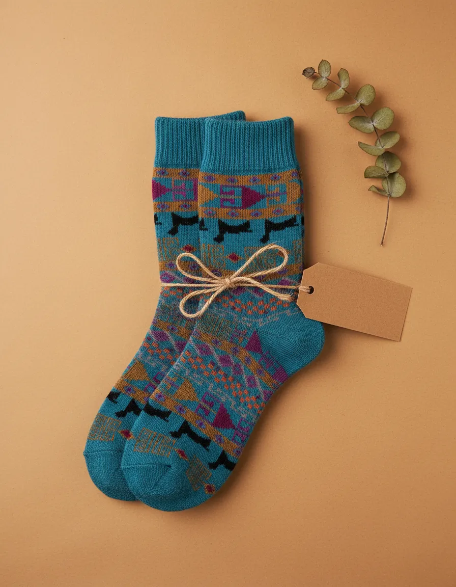 Andes Patterned Alpaca Crew - alternate view